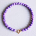 Natuurlijke stenen kralenketting XL - paars