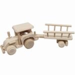 Tractor met aanhanger beukenhout; ronde neus