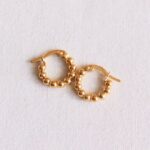 RVS creool 14mm "bolletjes" - goud - EA504