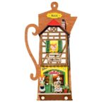 Robotime, DIY Sleutelrekje Lazy Coffee House met LED verlichting, DS020, 16,2x5x30 cm