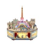 Tonecheer, Muziekdoosje, DIY 3D Houten Puzzel, Romantic Paris, TQ036, 16x14x17,7cm