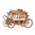 Robotime, Muziekdoosje Hout DIY 3D Mechanical Music Box Stagecoach/ Mechanische Muziekdoos Koets, AMKA1, 21,8x11,2x14,6cm