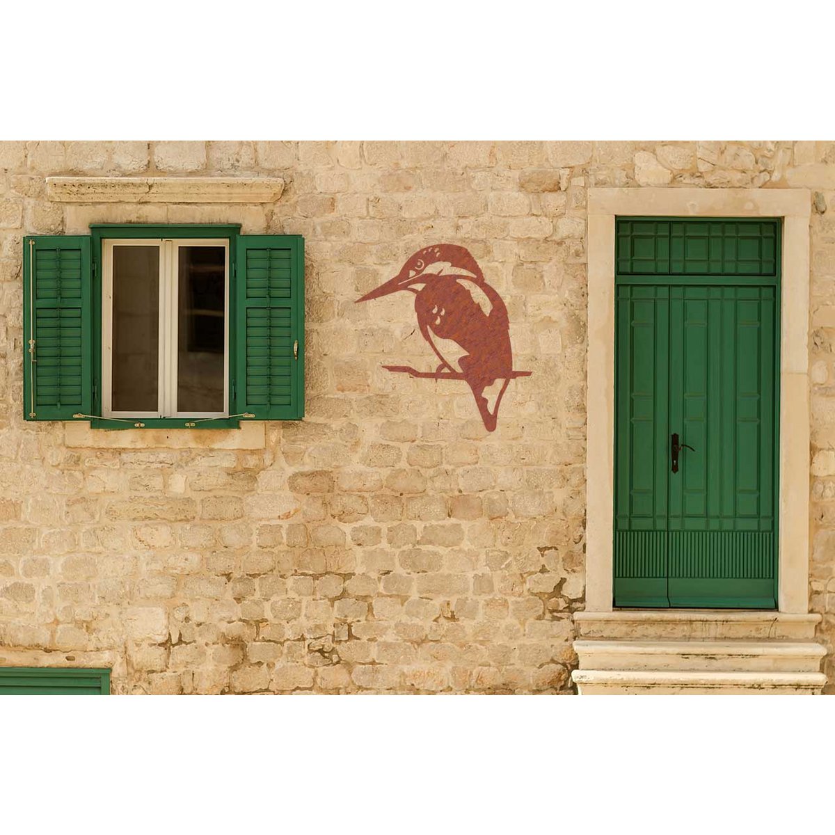 Wanddecoratie IJsvogel/ Kingfisher Roestmetaal, 141605, 51,6x53,1cm - Afbeelding 4