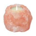 Waxinehouder Himalaya Zout, Rond, Himalaya Salt Dreams, 40101, Oranje, 500 gr, Ø 7cm