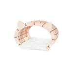 EWA 3D Bouwpakket Houten Huisje voor uw Kat met Wit Pluche Vachtje, 1751, 48x36,2x45,6cm