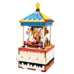 Robotime, Muziekdoos Hout DIY 3D Puzzel Merry-Go-Round, AM304, 7,3x8x17 cm