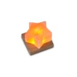 Himalaya Salt Dreams, Zoutlamp met LED Verlichting op Houten voet, Ster, Oranje, 51180-1, 9x9x6cm
