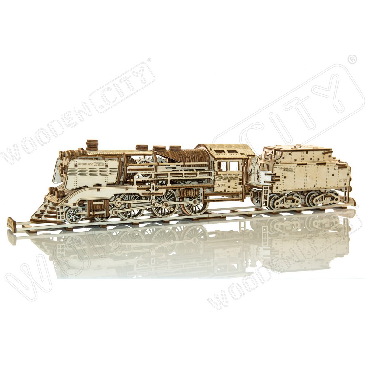 Wooden City Express Trein met Tender, WR323, 60x11x13cm.