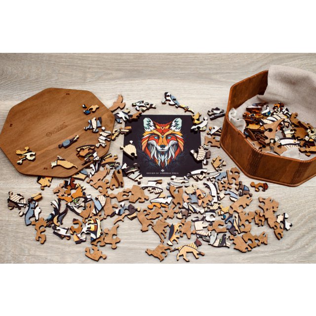 Eco Wood Art (EWA) Houten Legpuzzel, Vos/ Fox, 1102, 31x28x0,5cm Wooden Box - Afbeelding 3
