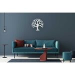 wanddeco/steenkorfdeco levensboom zilverkleurig 141602 39cm.