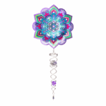 Windspinner, Spin Art, Mandala Lotus Flower Artist Crystal Tale, ACTLOT0800, totale lengte 60cm