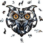 Eco Wood Art (EWA), Houten Legpuzzel Eagle-Owl, Size L, 3489, 38,4x38,8x0,4cm
