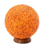 Himalaya Salt Dreams, Verlichte Amber Lamp op Houten voet, 47000, Ø ca. 20 cm, H ca. 22,5 cm