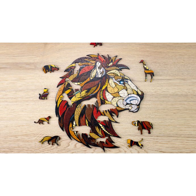 Eco Wood Art (EWA) Houten Legpuzzel Leeuw/ Lion, Size M, 1935, 31x28x0,5cm