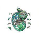 Eco Wood Art (EWA) Houten Legpuzzel, Kameleon/ Chameleon, 1119, 37x28x0,5cm Wooden Box