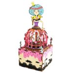 Robotime, Muziekdoos Hout DIY 3D Puzzel Princess, AM405, 7,9×7,9×19,8 cm