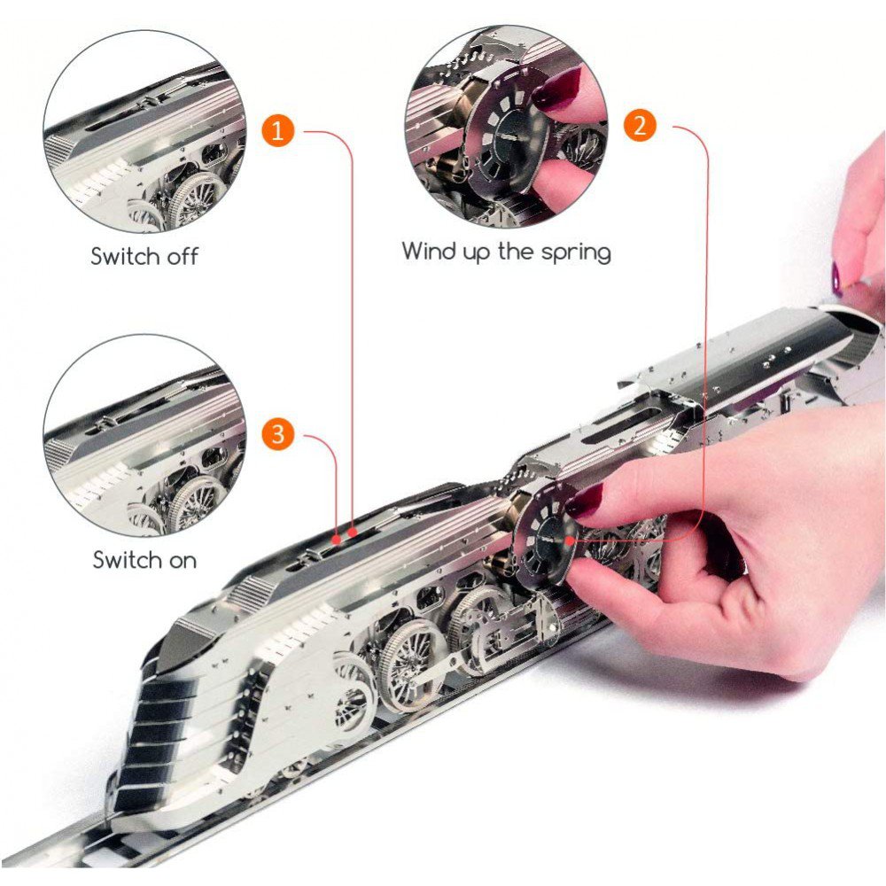 3D Metalen Bouwpakket, Dazzling Steamliner, Time for Machine, T4M38017, 51,7x7,1x6,2cm - Afbeelding 8
