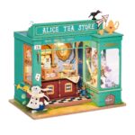Robotime, DIY Huisje, Alice's Tea Store met LED verlichting, DG156, 20x14x22cm