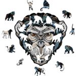 Eco Wood Art (EWA), Houten Legpuzzel Chimp/Chimpansee, Size S, 3557, 21,8x21,6x0,4cm