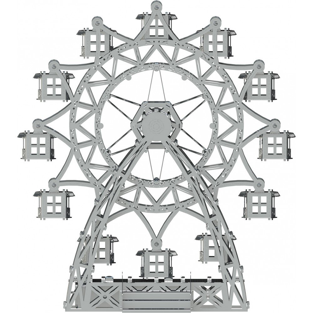 3D Metalen Bouwpakket, Amusement Ride, Metal Time, MT033, 17x7,5x18cm - Afbeelding 3