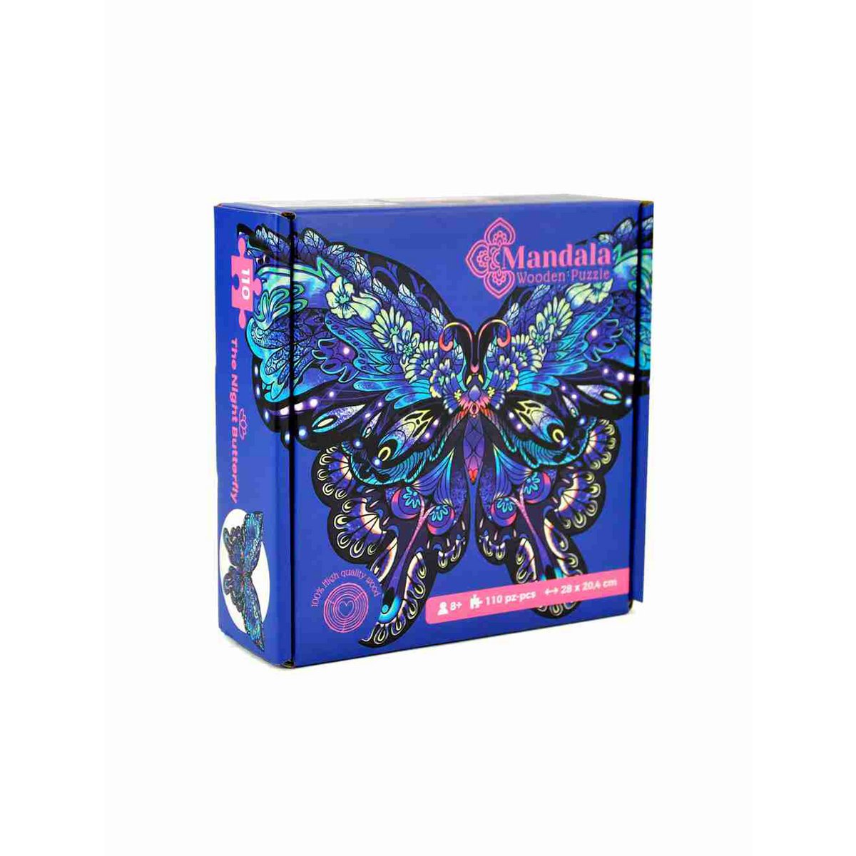 Logica Giochi Mandala Houten Legpuzzel Nachtvlinder/ Butterfly, LG2839, 28x20,4cm - Afbeelding 2