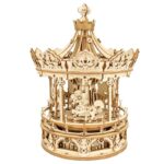 Robotime, Muziekdoos Hout DIY 3D Puzzel Romantic Carousel, AMK62, 17x17x23,5cm