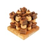 Logica Giochi Spel Houten 3D Tic Tac Toe, LG138, 10,5x10,5x10cm