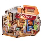Robotime, DIY Huisje, Corner Bookstore met LED verlichting, DG164, 25x16,7x18cm