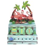 Tonecheer, DIY 3D Houten Puzzel, Kalender, Pink Flamingos, TQ001, 10,4x8,9x13,5cm
