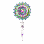 Windspinner, Spin Art, Mandala Flower Gazing Ball Crystal Tail, ACTMGB0808, totale lengte 60cm