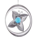 Windspinner, BlinQ Art, Vlinder/ Butterfly, RVS, 735481, 200 mm rond, Glaskogel 35 mm