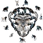 Eco Wood Art (EWA) Houten Legpuzzel Chimpansee/Chimp, 3618, Size M, 28,4x28,1cm