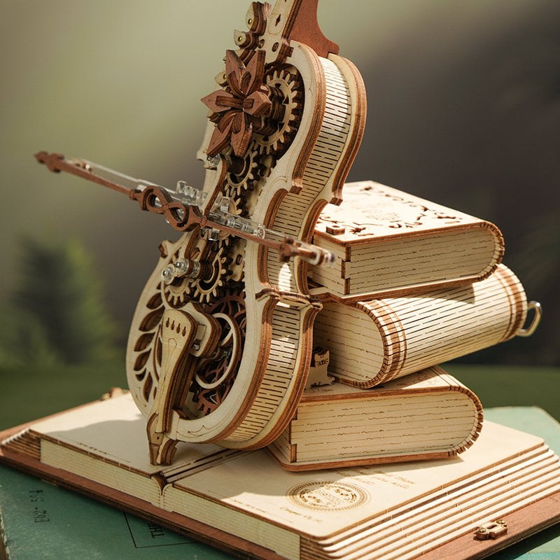 Robotime, Muziekdoos Hout DIY 3D Puzzel Magic Cello, AMK63, 23,5x20,5x18,5cm - Afbeelding 3