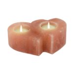 Himalaya Zoutkristal Salt Dreams Theelichthouder dubbel hart Oranje 41524 15.5x6cm