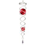 Spin Art, Crystal Tail, Zilver/Rood, CTSR0803, ca 30cm