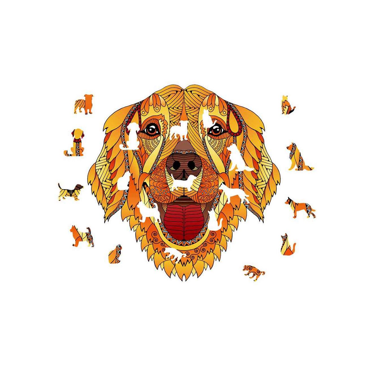 Logica Giochi Mandala Houten Legpuzzel Hond/ Dog, 24,7x28,5cm