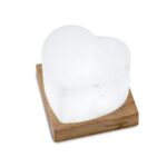 Himalaya Salt Dreams, Zoutlampje met LED verlichting op Houten voet, Hart, 46411, 9x9x6cm