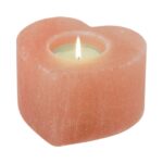 Waxinehouder Himalaya Zout, Hart, Himalaya Salt Dreams, 41434, Oranje, 6 cm hoog