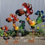 Vogel, Medium, Metaal, Tuinbeeld, Art Bizniz, BW24135M, 78x28x105cm