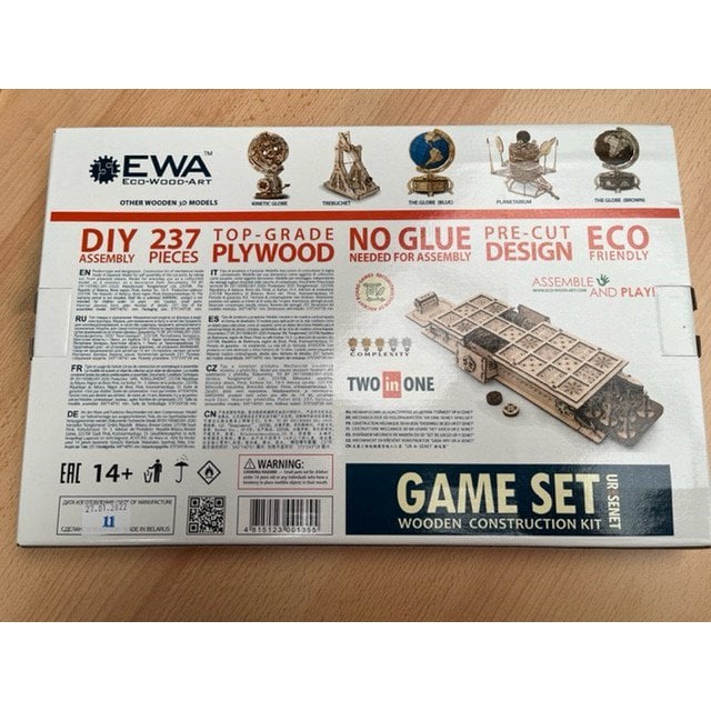 Eco Wood Art (EWA) 2 in 1 Bordspel, Senet en Ur, 1355, 34,5x14x6cm - Afbeelding 11